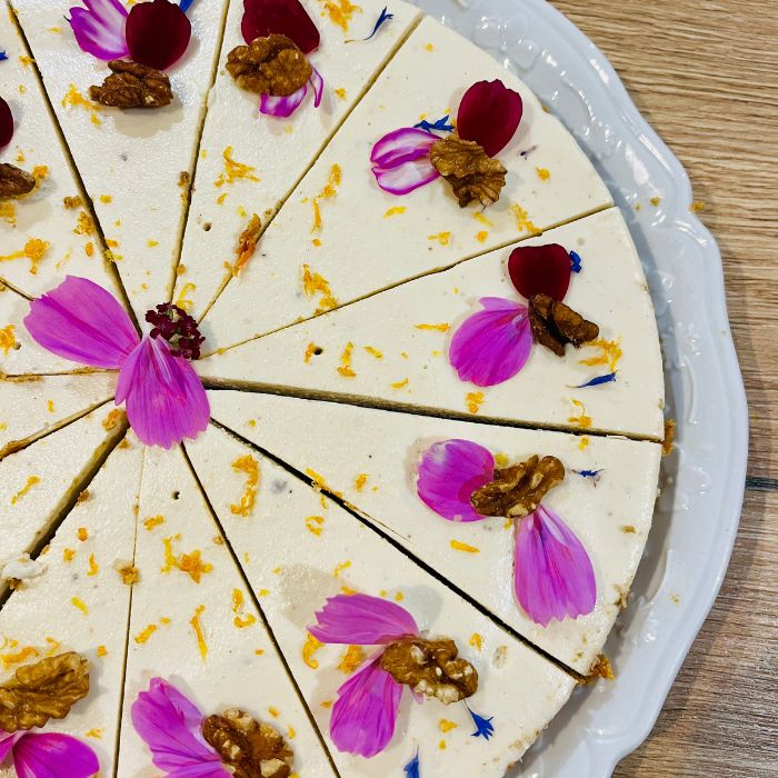 Gateau cheesecake végétal en Drôme provençale préparé par Valérie Després